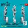 RESKIT RSU48-0542 A-10 Thunderbolt II landing gears (Early & Late) (in flight) with wheels set for Academy kit (3D Printed) 1/48